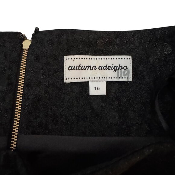 Autumn Adeigbo Women's Plaid Skirt With Fringe Hem & Side Buckles, Size 16 - Picture 5 of 8